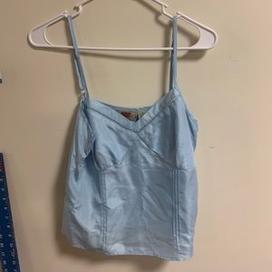 route 66 blue silk top